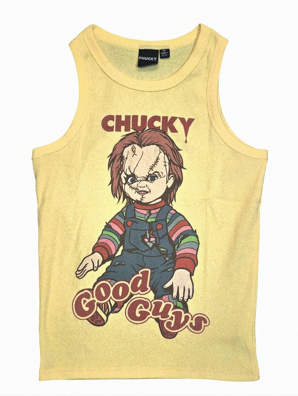 Chucky Good Guys Ribbed Tank Top- Yellow
